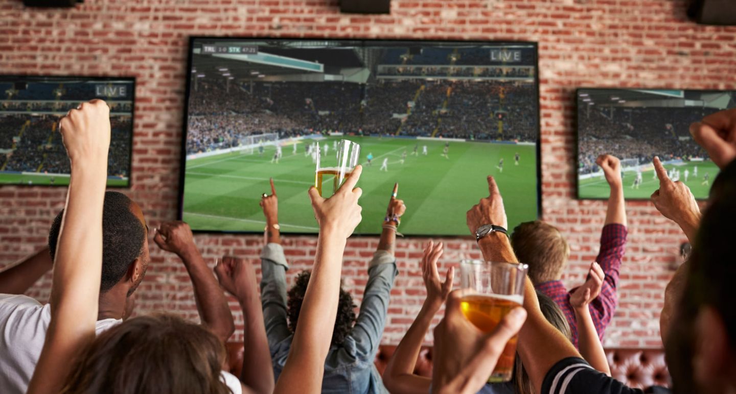 Watching sports in a restaurant