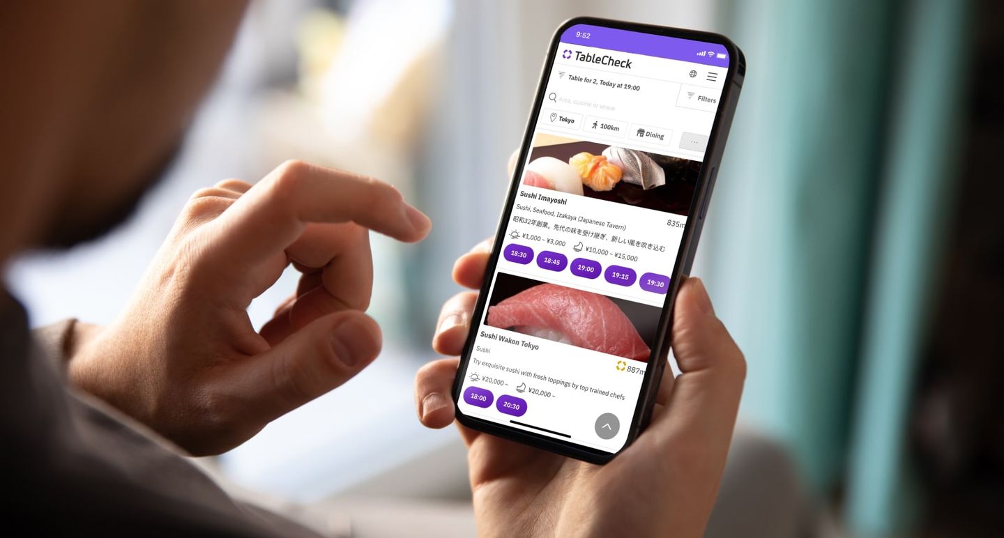 Researching Omakase restaurants in Japan using TableCheck and its partners