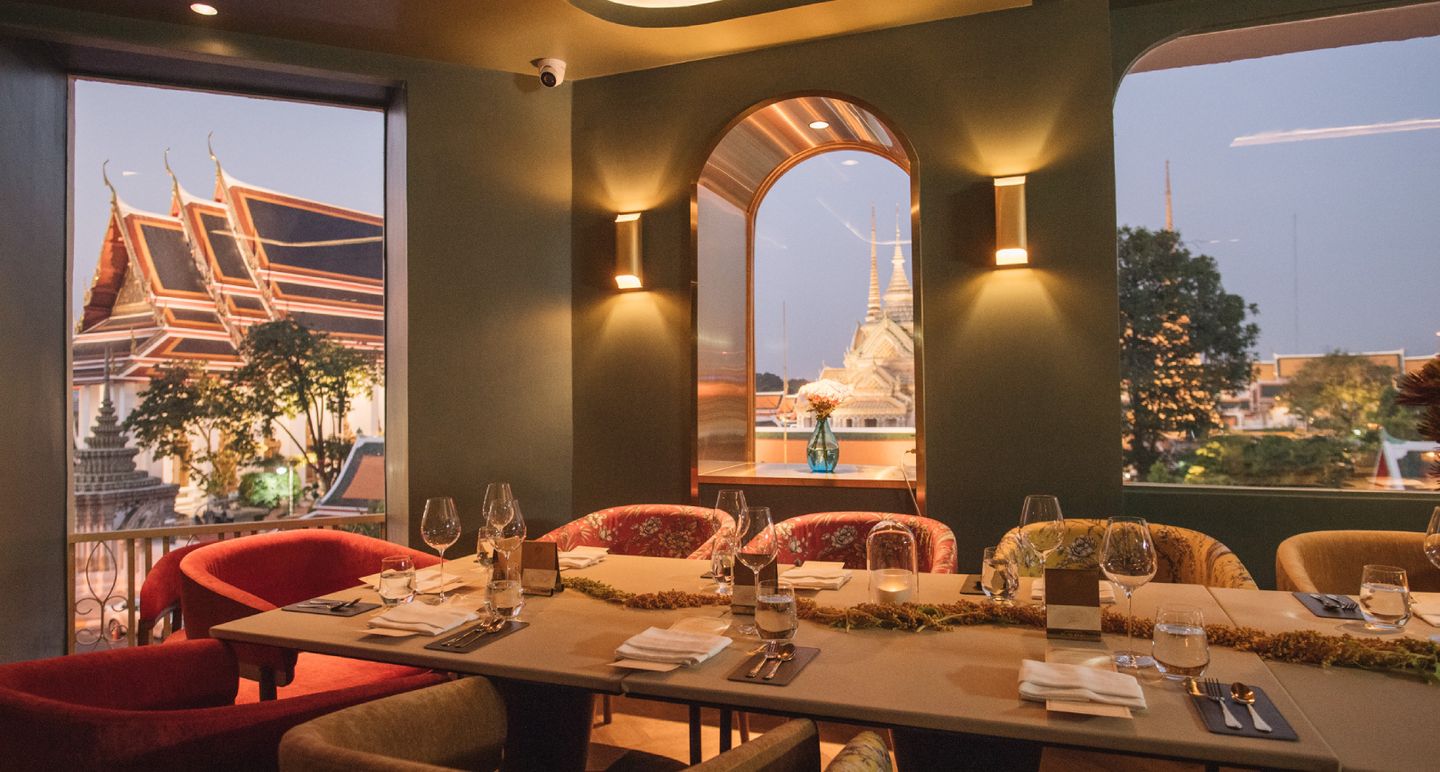 The restaurant interiors of Nusara in Bangkok, Thailand