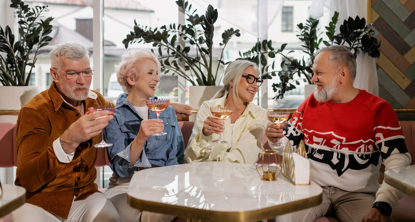 Grandfathers and grandmothers celebrating together