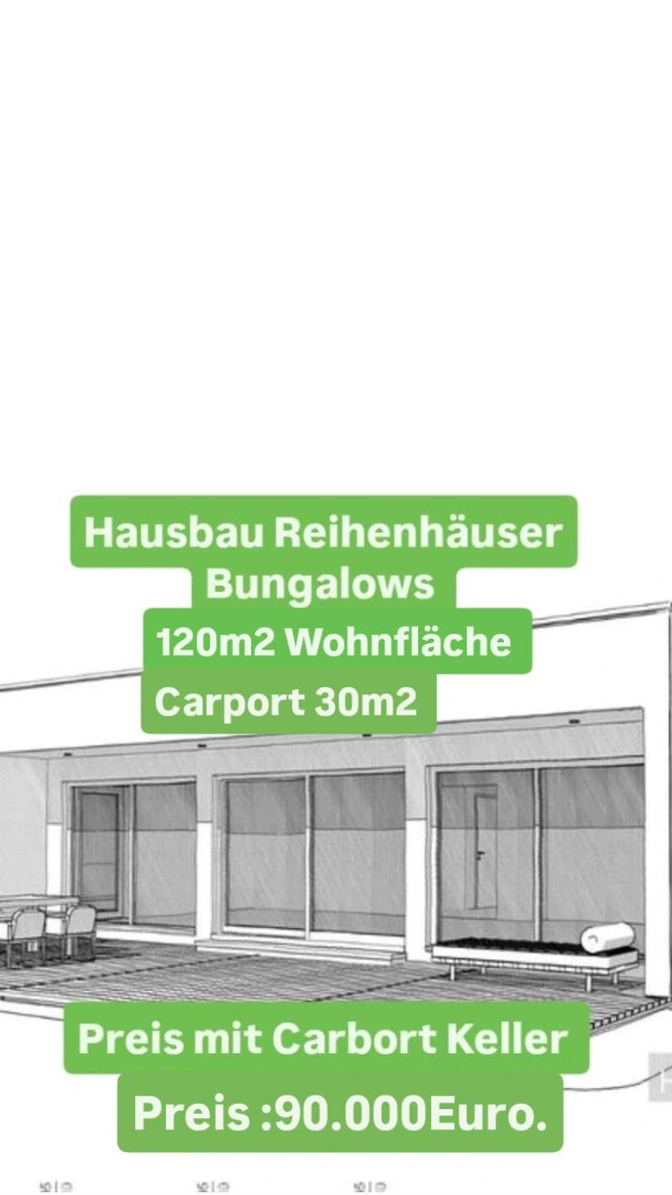 Bild von Anzeige: Bungalowsbau 120m2 mit Carport 30m2 Allround- Baubetrieb