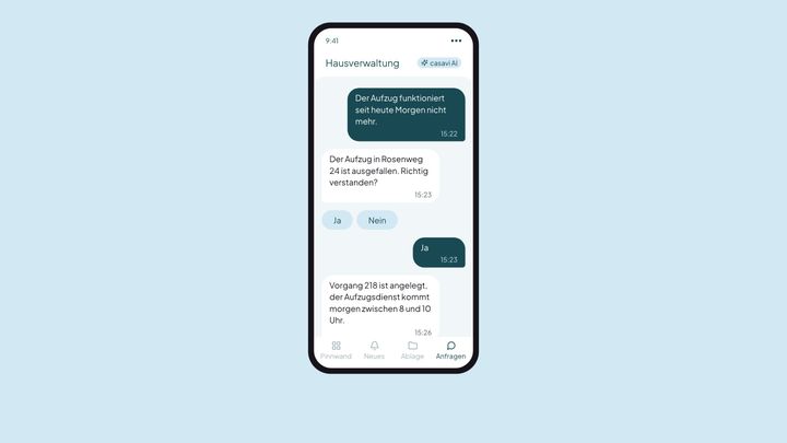 WhatsApp Verlauf der Hausverwaltung auf dem Telefon