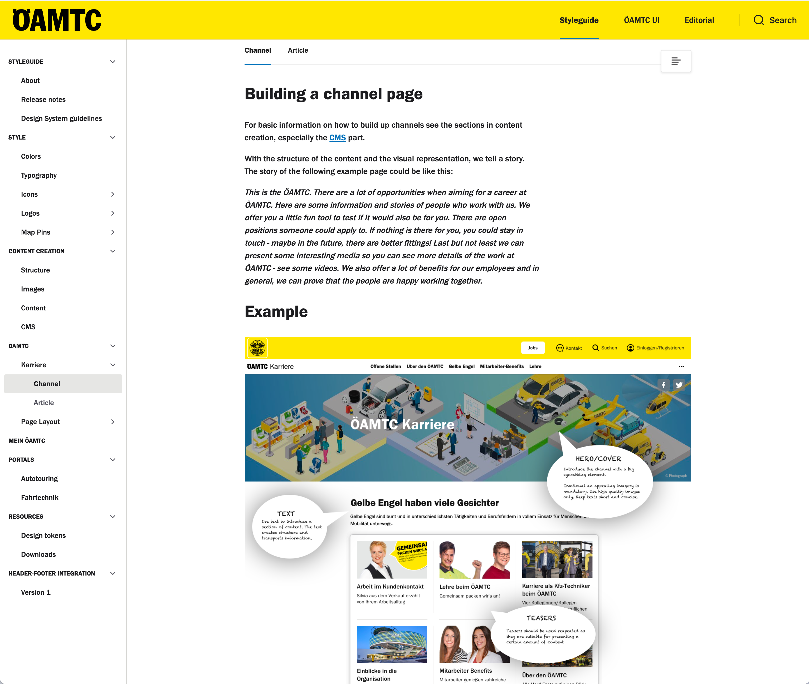 ÖAMTC Channel- und Styleguide-Architektur