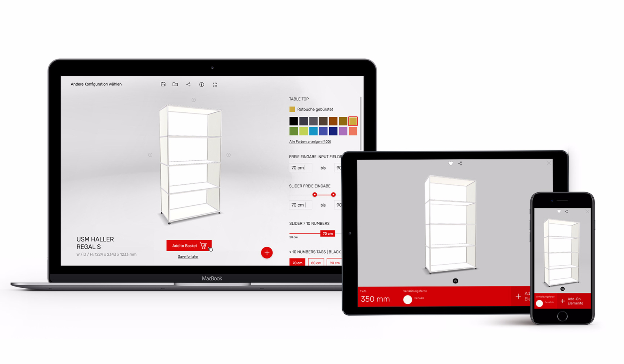 3D Furniture Configurator for web, iOS and Android