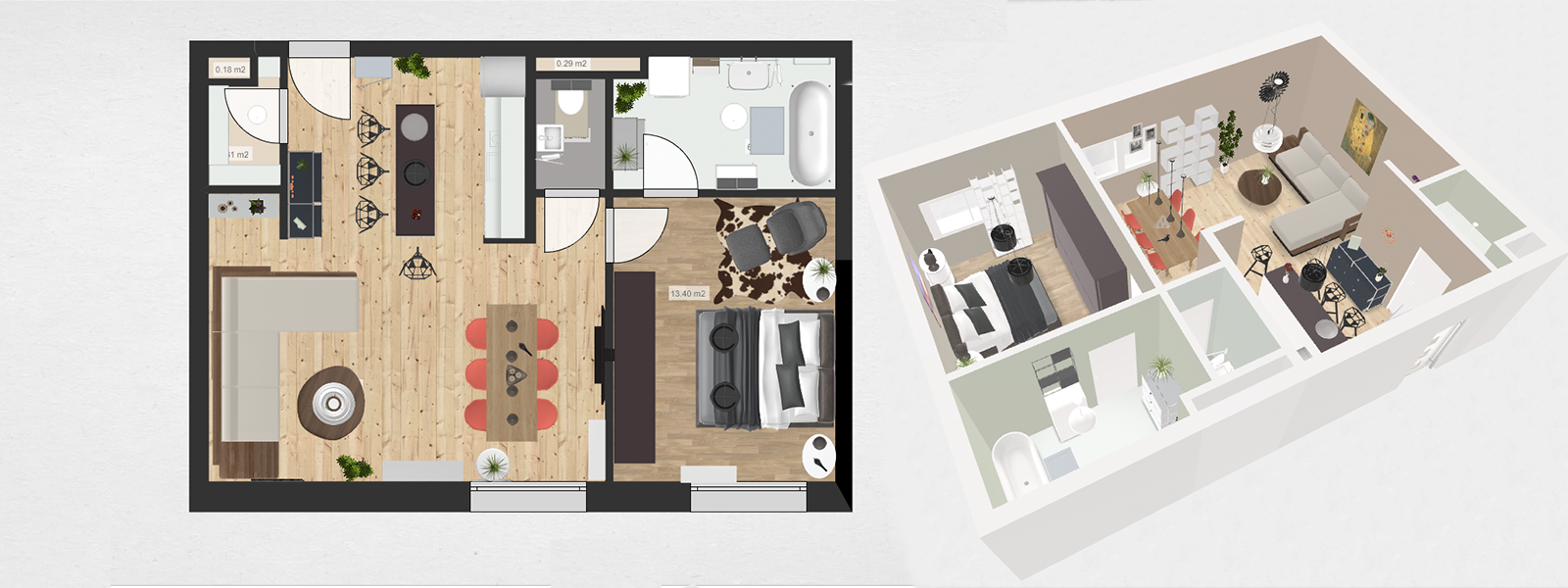 Roomle 3D Raumplaner: Demo-Grundirsse