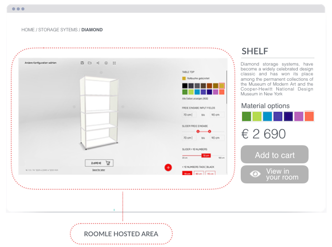 Embed 3D furniture configurator & AR into your web shop