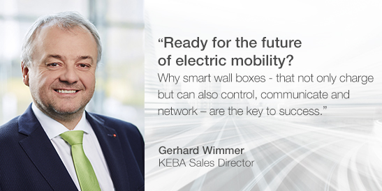 Gerhard Wimmer, KEBA Sales Director, will provide unique insights into the dynamic electromobility market at “vie-mobility 2019” and the “Photovoltaik für Gebäude” (Photovoltaics for Buildings) conference. Be there and hear him in person. For more information on the events: LINK