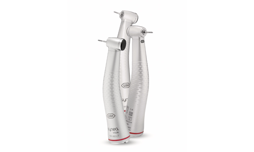 The new Synea Power Edition high-speed contra-angle handpieces on a white background. The new Synea Power Edition high-speed contra-angle handpieces on a white background.