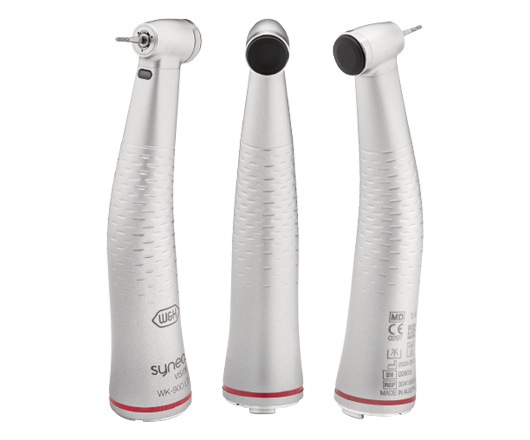 The new Synea Power Edition high-speed contra-angle handpieces in front of a white background. The new Synea Power Edition high-speed contra-angle handpieces in front of a white background.