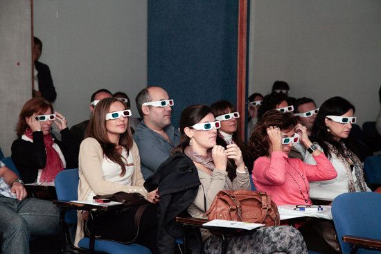 Visual experience: Guests viewing the W&H LED film in 3D. Visual experience: Guests viewing the W&H LED film in 3D.
