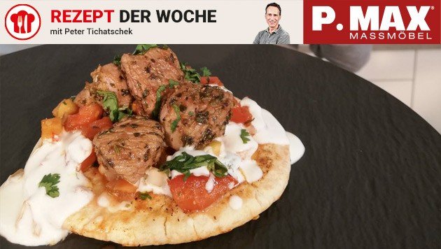 Lammspieße mit Fladenbrot