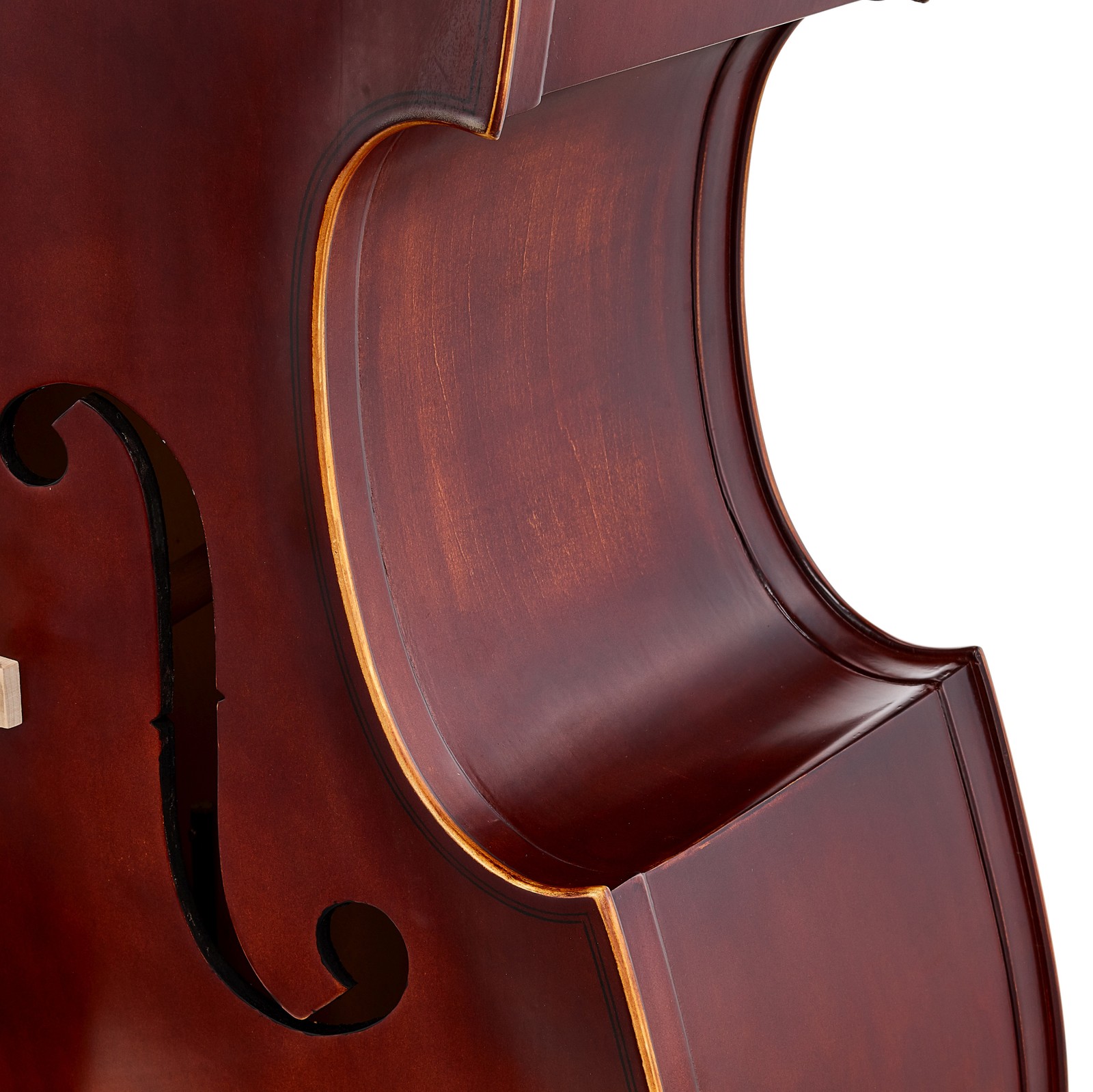 f hole and brown wood sides on the Thomann 111SN 3/4 Double Bass