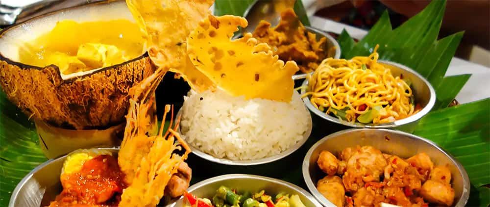 A table of traditional Balinese food.