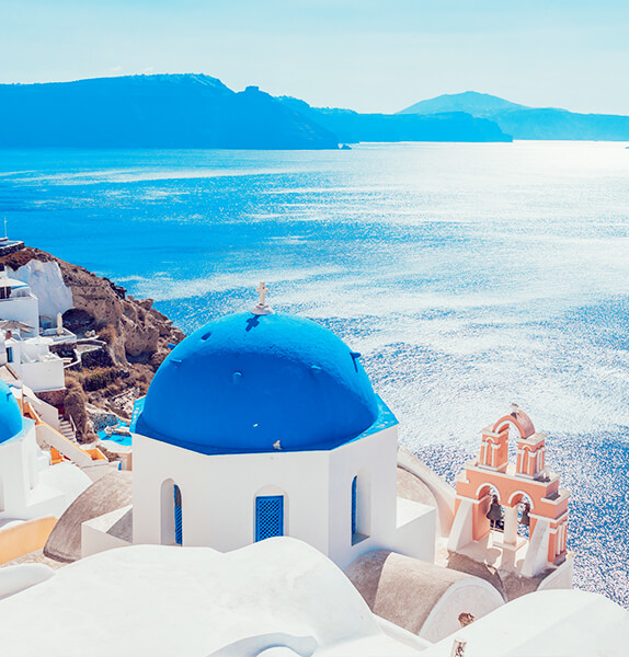 A view of the Santorini coastline