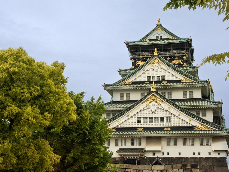 Historic Osaka Castle in Osaka, Japan.