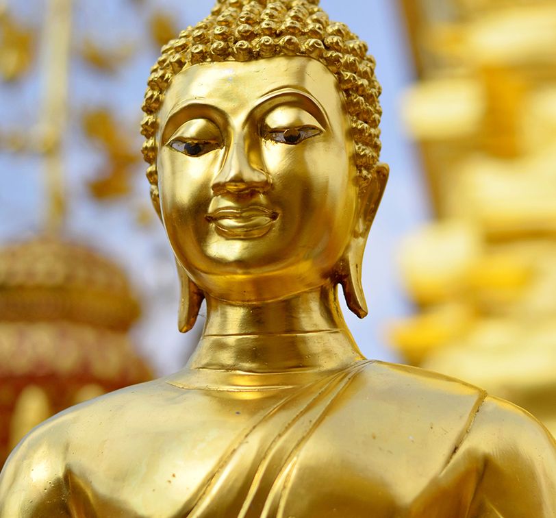 Golden buddhist statue in Thailand