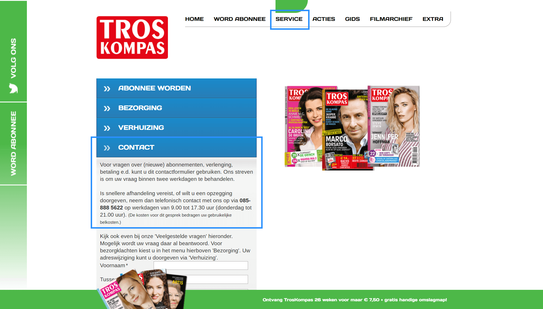 troskompas contactgegevens