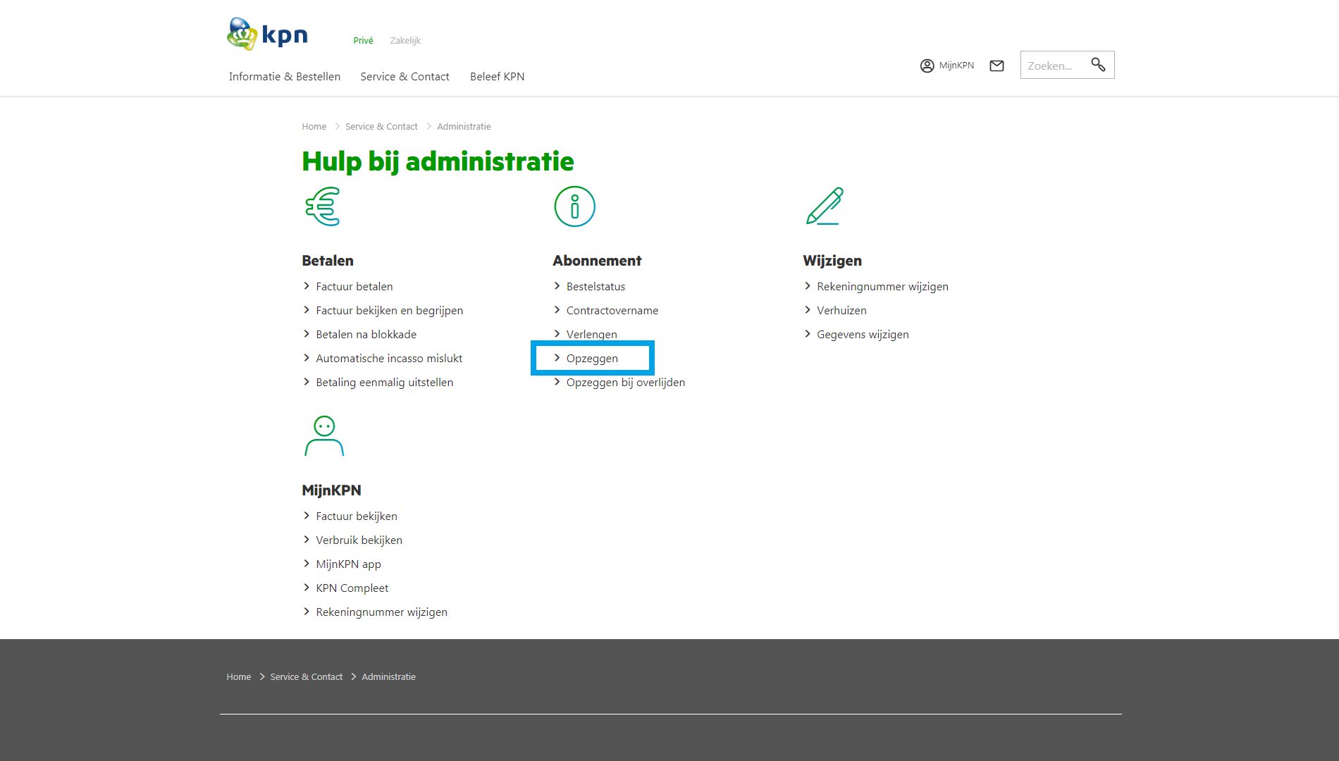 KPN online stopzetten