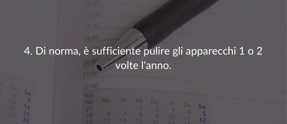 4. Di norma, è sufficiente pulire gli apparecchi 1 o 2 volte l'anno.