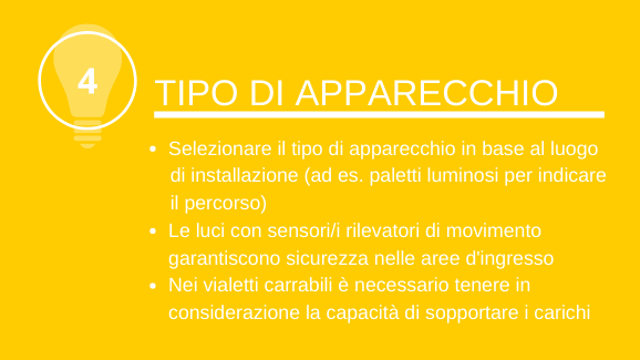 Tipo di apparecchio: Selezionare il tipo di apparecchio in base al luogo di installazione