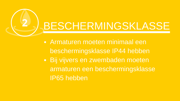 Beschermingsklasse: Armaturen moeten minimaal een beschermingsklasse IP44 hebben