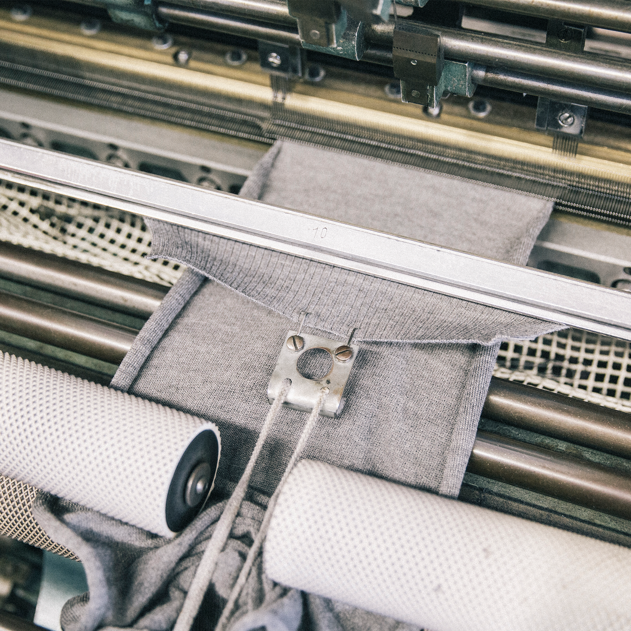 Knitting machine in our production facility