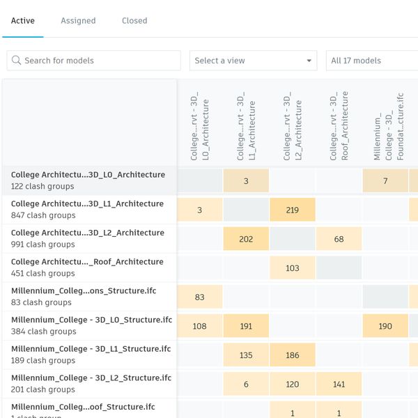 干渉チェック ソフトウェアのスクリーンショット。