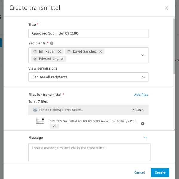 Bildschirmfoto der Übertragungssoftware für das Bauwesen.