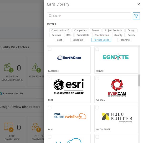 建設ダッシュボードおよびデータ解析へのデータ統合。