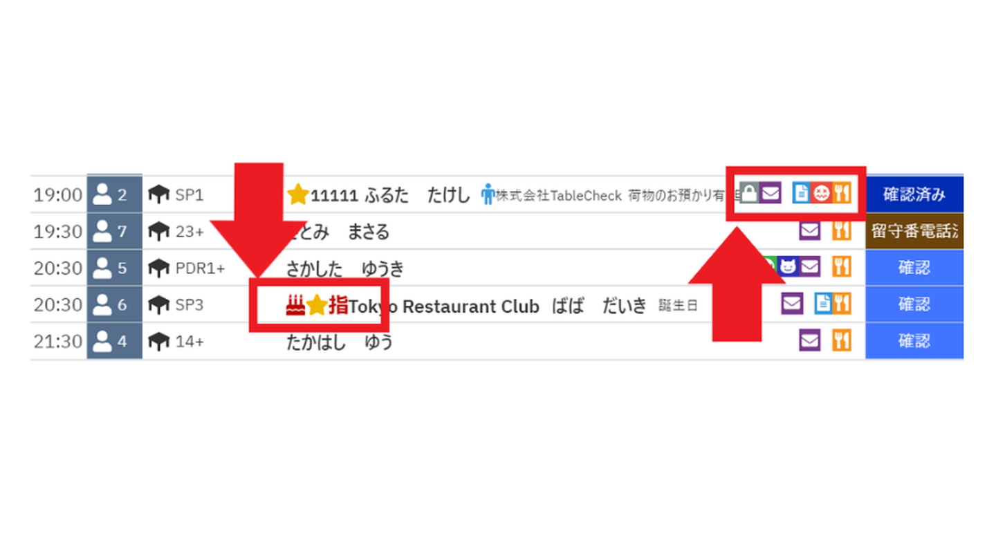 同店の顧客管理画面。誕生日タグや荷物お預かりタグをつけて、細かく顧客管理を行っている
