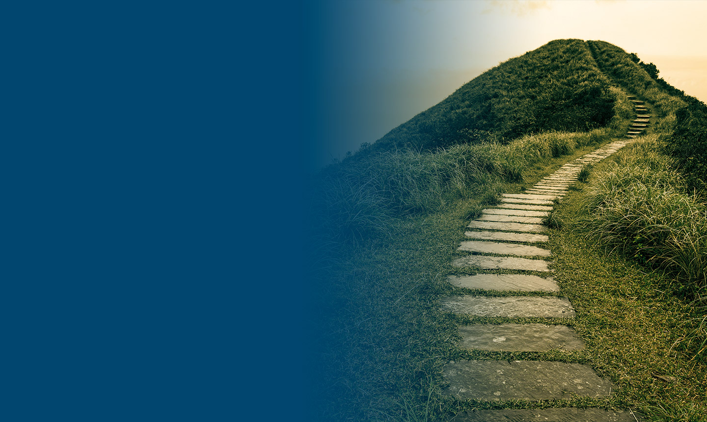 stone path leading up hill