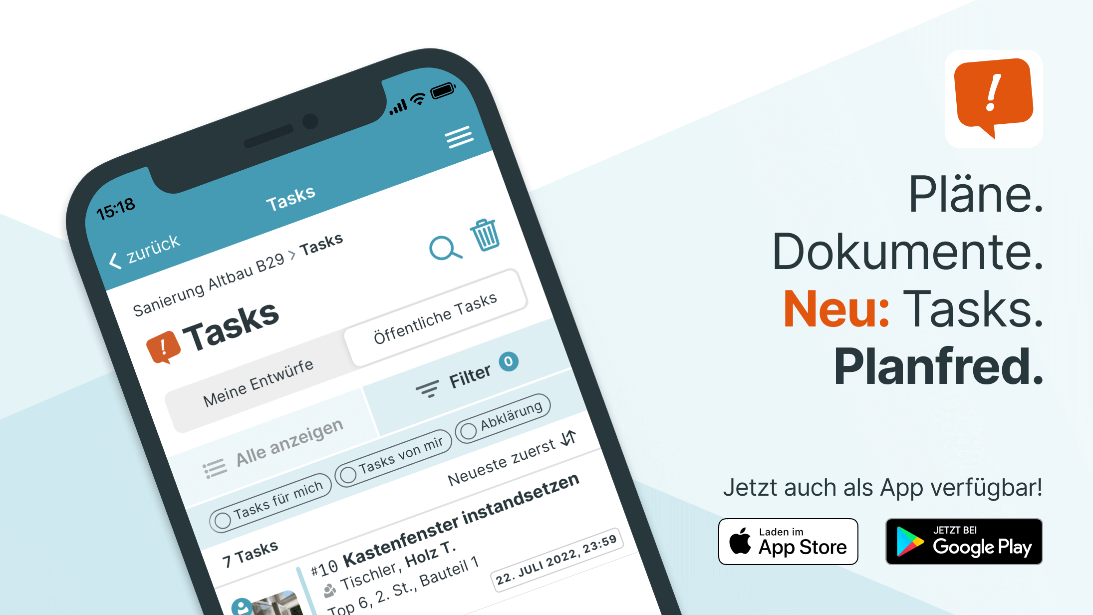 Tasks – die To-Do-Liste von PLANFRED ist da!