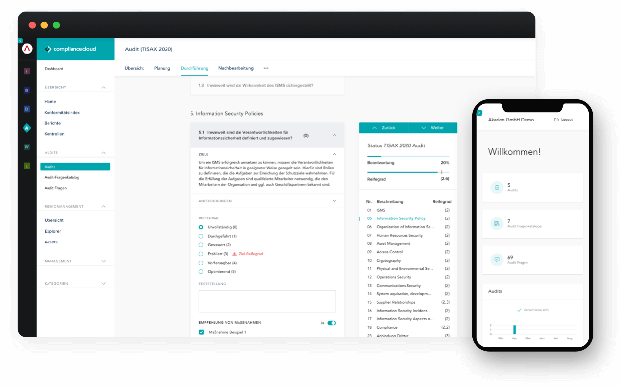 Desktop und Mobile Audit Ansicht