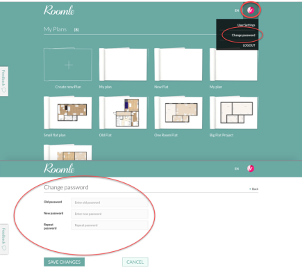 Roomplanner password change