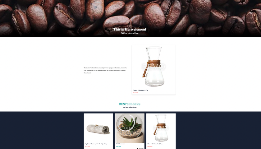 Screenshot BigCommerce and Storyblok Integration Demo