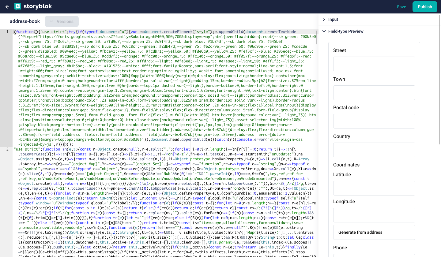 Address and coordinates plugin