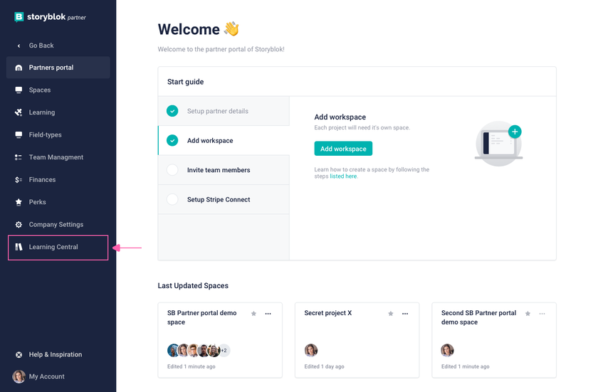 Partner Portal Landing Page