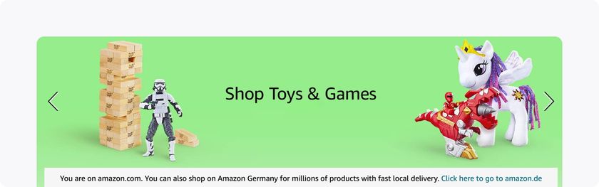 A screenshot of an Amazon banner, showcasing personalized marketing.