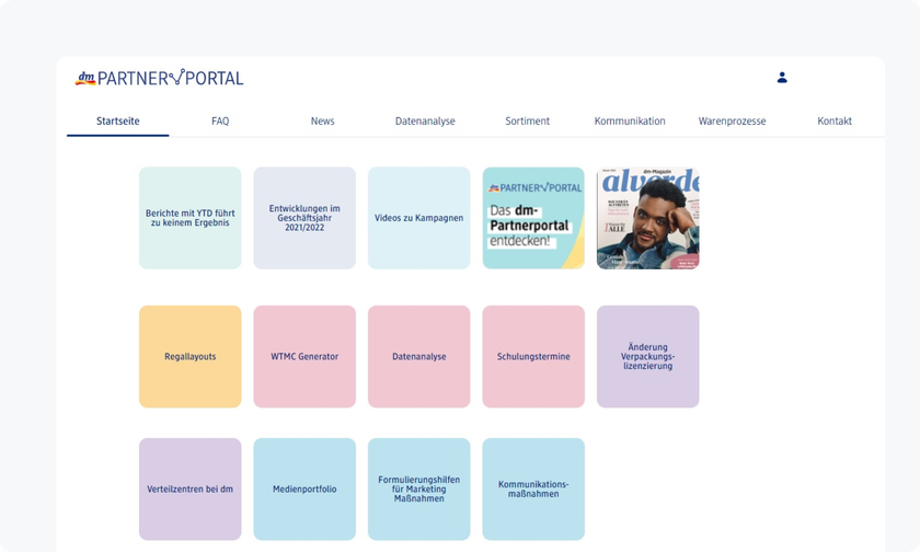 dm’s private-access site via login B2B portal