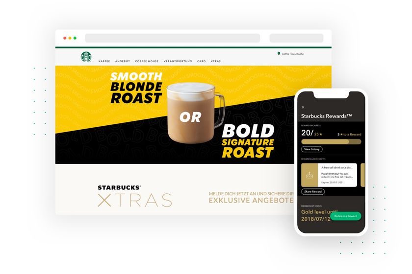 Starbucks integrates its web and mobile marketing seamlessly