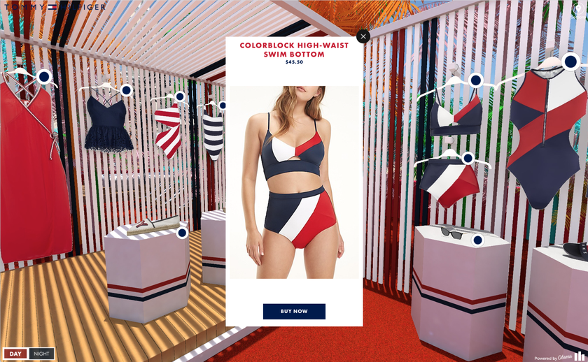 An image of the Tommy Hilfiger virtual store, a VR/AR ecommerce project.