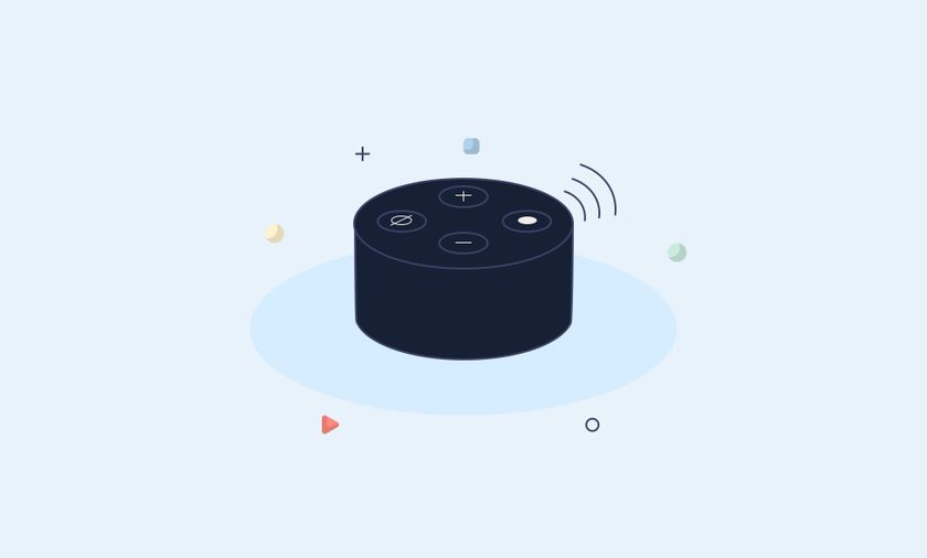 An image showing an Amazon Echo in use.
