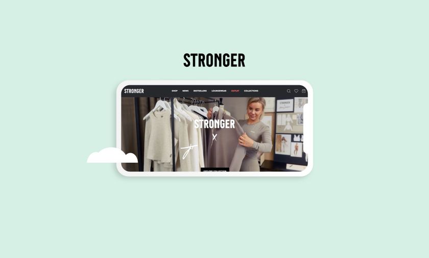 Stronger, a Swedish women's lifestyle brand website being viewed on a mobile