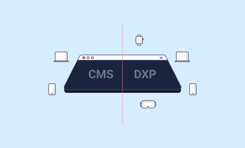 CMS vs DXP graphic || Storyblok Headless CMS
