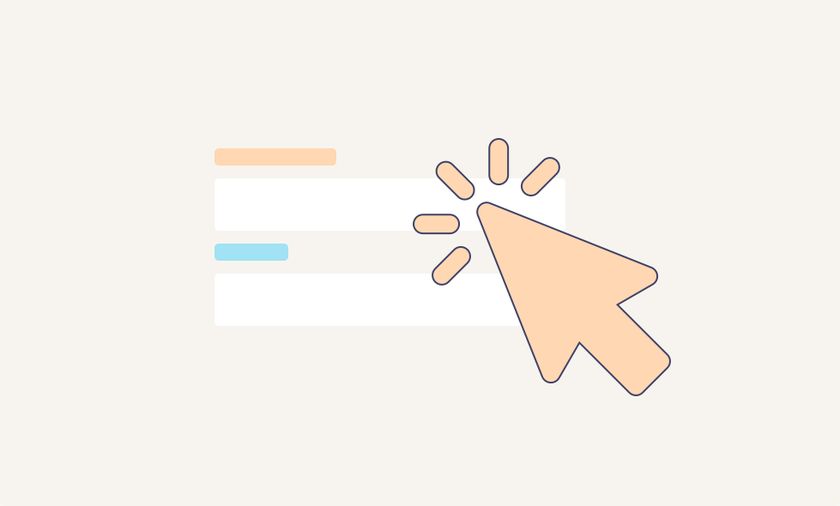 Cursor making a choice between two options.