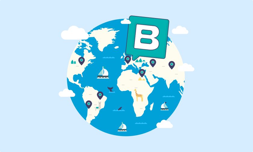 Image of a world with Storyblok's headquarters and working locations