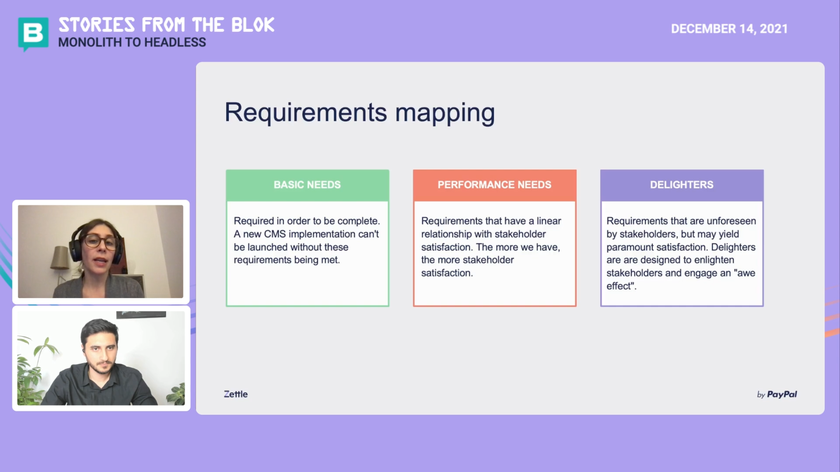 A screenshot of the presentation showing the 3 categories of requirements.