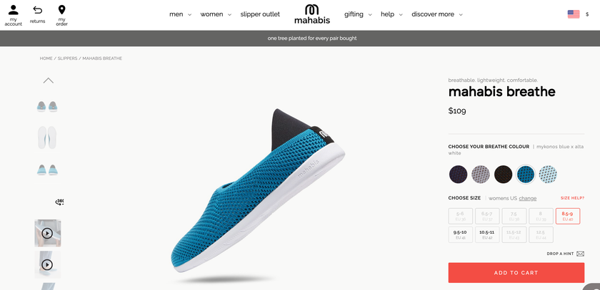 An example of visual commerce provided by Mahabis