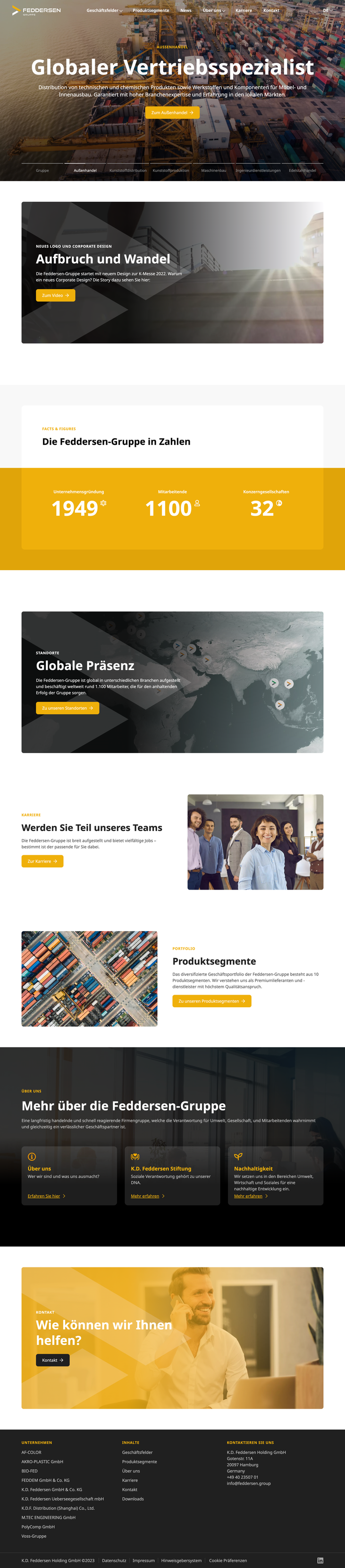 K.D. Feddersen Multisite Screenshot