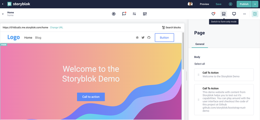 Storyblok editing capabilities